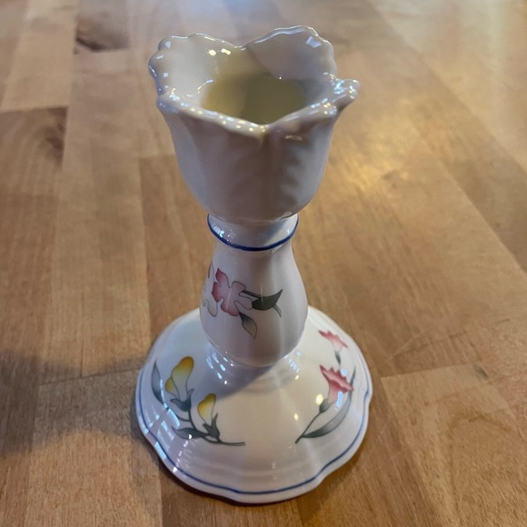 Villeroy & Boch Candlestick Riveria Collection 5” Pink Yellow Tulip Shaped White - Picture 8 of 16